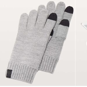 NWT New LULULEMON Cold Pursuit Knit Tech Gloves Heather Gray Mens L XL